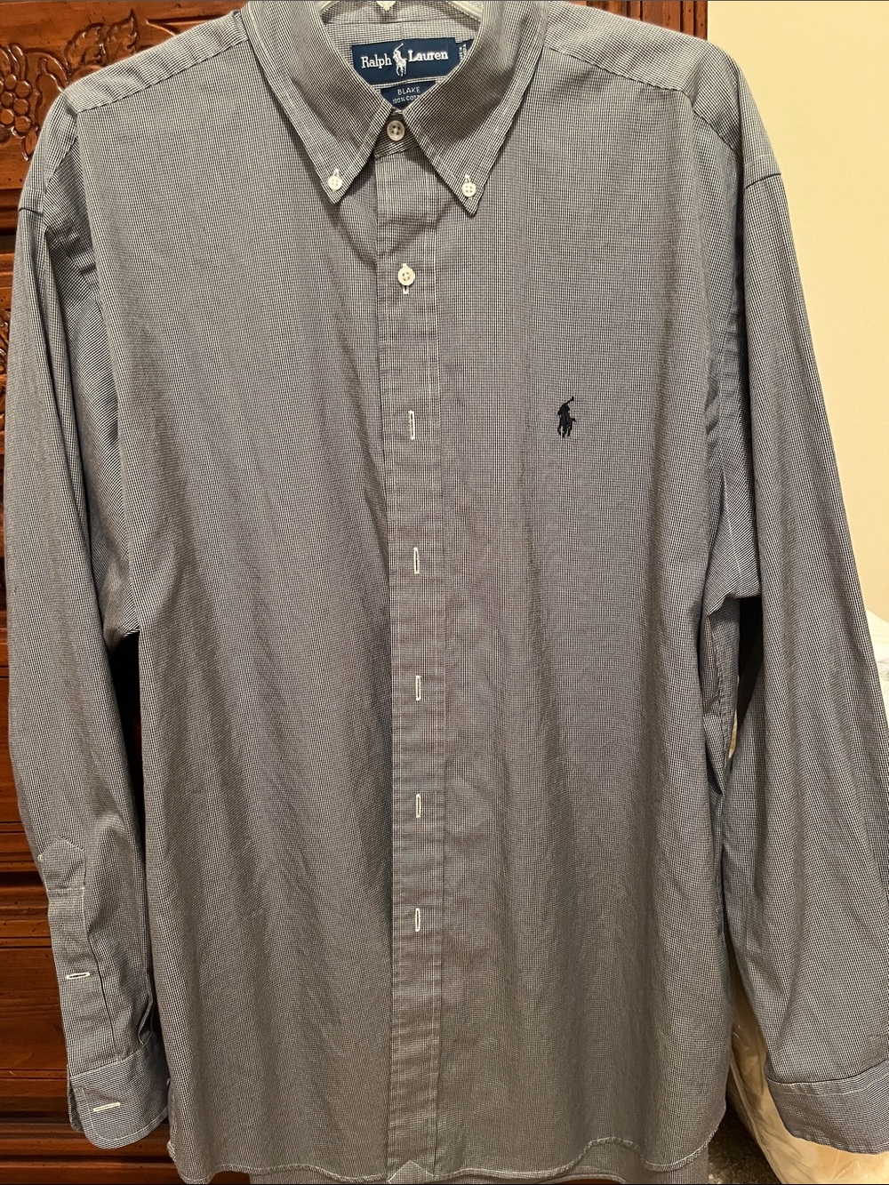 Ralph Lauren Men's Button-Down Dress Shirt — Charcoal Gray